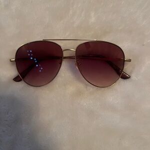 Gold and Brown Aviator Sunglasses